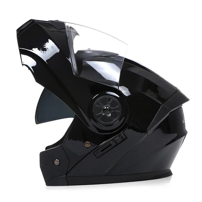 Bld modular lente dupla capacete da motocicleta segurança downhill flip up capacetes profissional motocross corrida rosto cheio casco moto