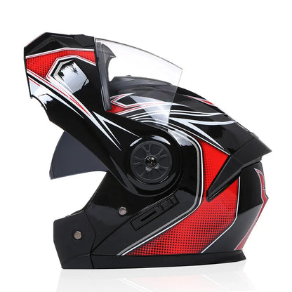 Bld modular lente dupla capacete da motocicleta segurança downhill flip up capacetes profissional motocross corrida rosto cheio casco moto