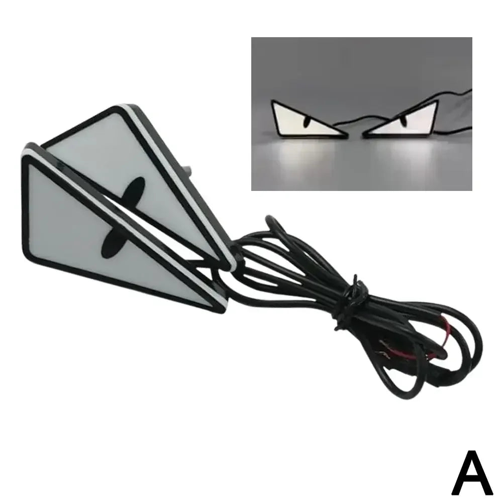 2Pcs LED Devil Eyes Light Demon Eyes Headlight Motorcycle Mini Turn Signal Flasher Tail Lamp Auto Decoration Lights Accessories