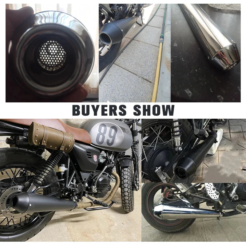 Silenciador de escapamento universal para motocicleta, retrô, vintage, clássico, galvanoplastia, escape moto para cg125 sr400 cb500 vt500 cm300 500 cafe