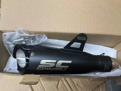 Silenciador de Escape SC de Dupla Camada, Som de Corrida Alto, Muffler Modificado Compatível com Ninja Z250 Z300 ZX10 MT07 MT09 R25 R3 R6
