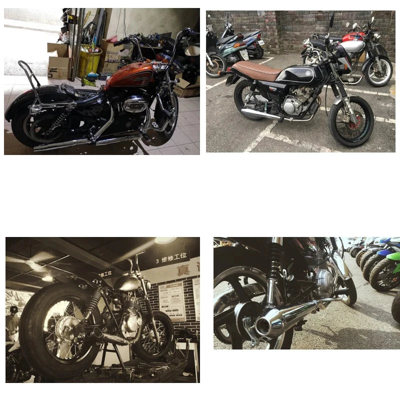 Silenciador de escapamento universal para motocicleta, retrô, vintage, clássico, galvanoplastia, escape moto para cg125 sr400 cb500 vt500 cm300 500 cafe