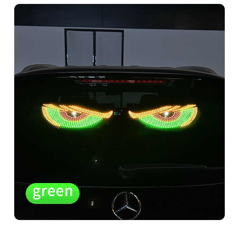 Luz LED RGB Olho do Diabo, 11 Modos, à Prova d'Água, Luz Traseira para Janela, Lâmpada Decorativa Universal para Veículos com Modos de Flash.