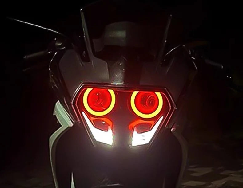 2PCS RGB Angel Eyes Halo Rings Lights with Turn Signal Lights APP Bluetooth LED Motorcycle Retrofit DRL Car Headlight 12V 24V
