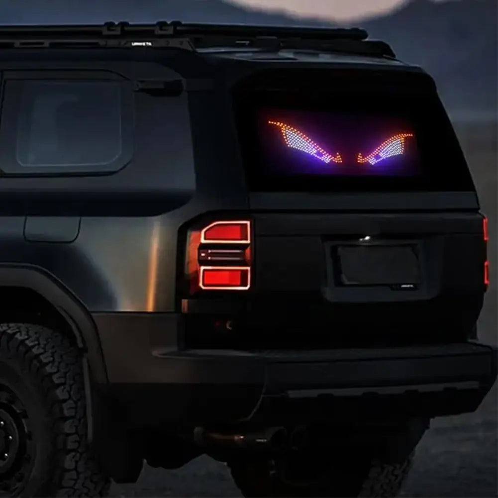 Car LED Decorative Lights Creative RGB Dynamic Truck Devil Eye Light LED Display Multi-Mode Demon Eye Waterproof Dustproof Light