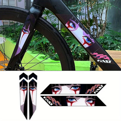 4 PÇS/SET Anime Ciclismo Adesivo, Alta Qualidade, À Prova D' Água, Ótimo para Bicicleta Notebook, Anime-Sport Decalque Personalizado Exclusivo