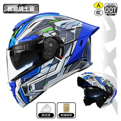 Capacete de motocicleta com certificação 3C&DOT, masculino e feminino, modular, quente para o inverno, quatro estações, capacete de segurança para scooter elétrica