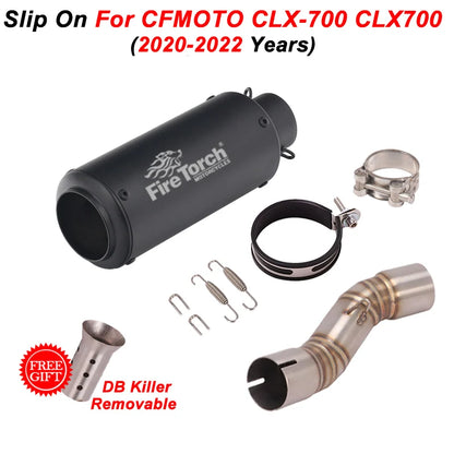 Sistemas de escape da motocicleta 51mm mid link tubo moto silenciador db assassino deslizamento para cfmoto CLX-700 clx700 clx 700 2020-2022