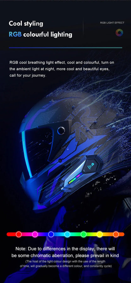 Luvin-G8 Motocicleta Capacete Bluetooth Intercom Headset, impermeável sem fio Interphone, Handsfree Chamada Headphone