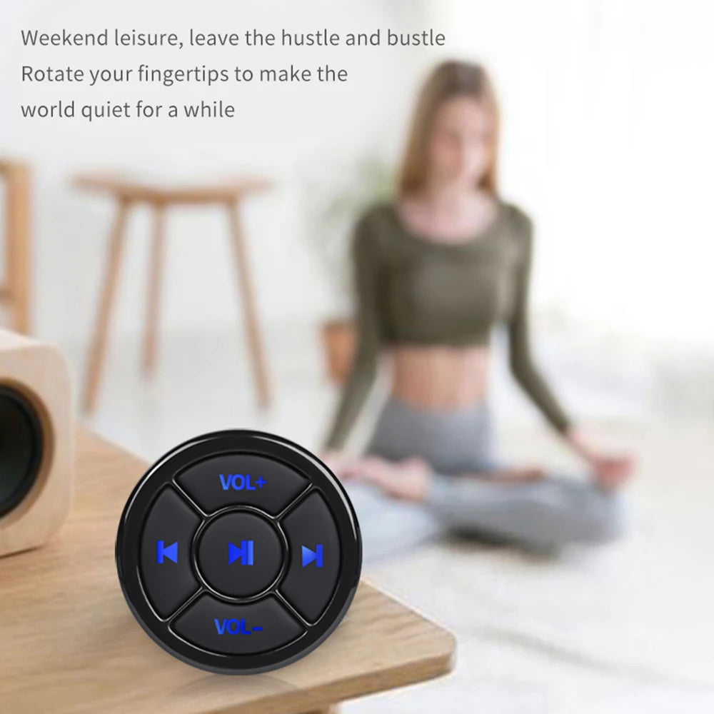 Wireless Media Bluetooth-compatible Button Remote Controller Car Motorcycle Steering Wheel MP3 Music Play For IOS Android Tablet