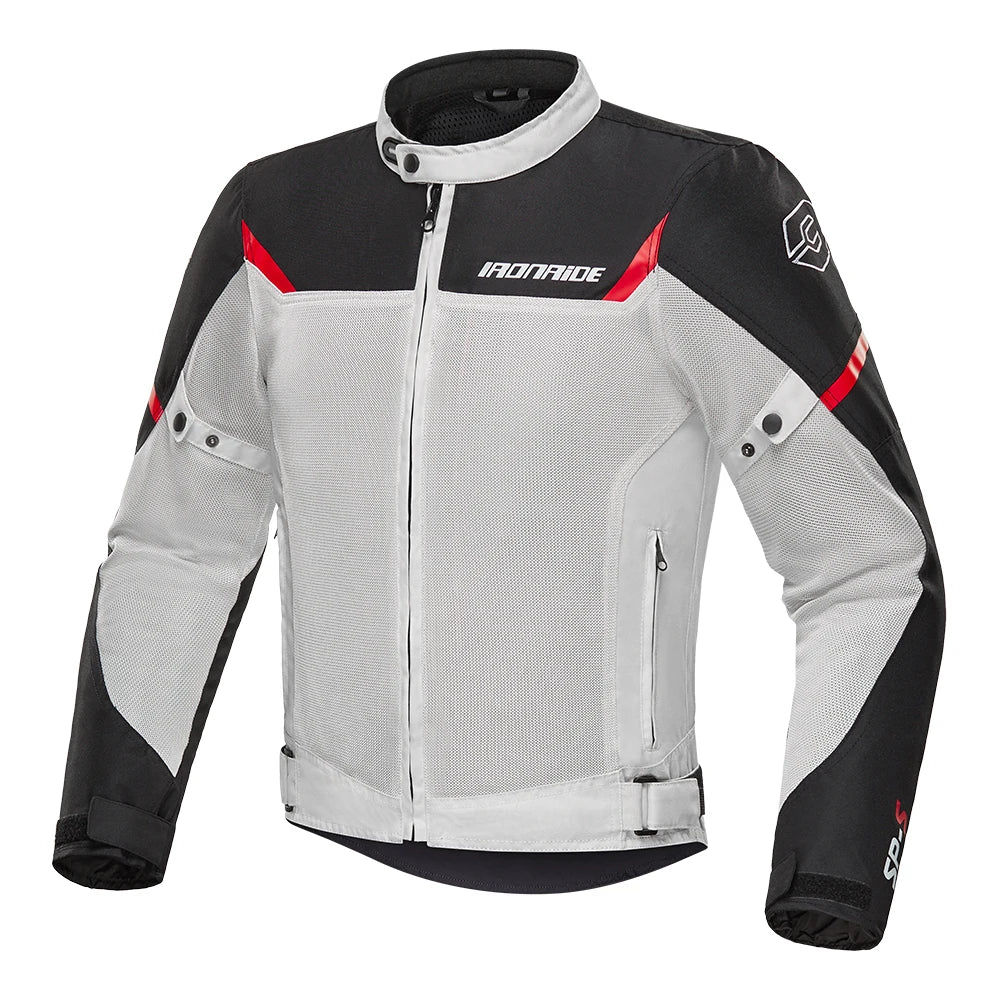 Jaqueta de motocicleta masculina verão respirável corrida motocicleta jaqueta certificação ce proteção equitação roupas listra reflexiva
