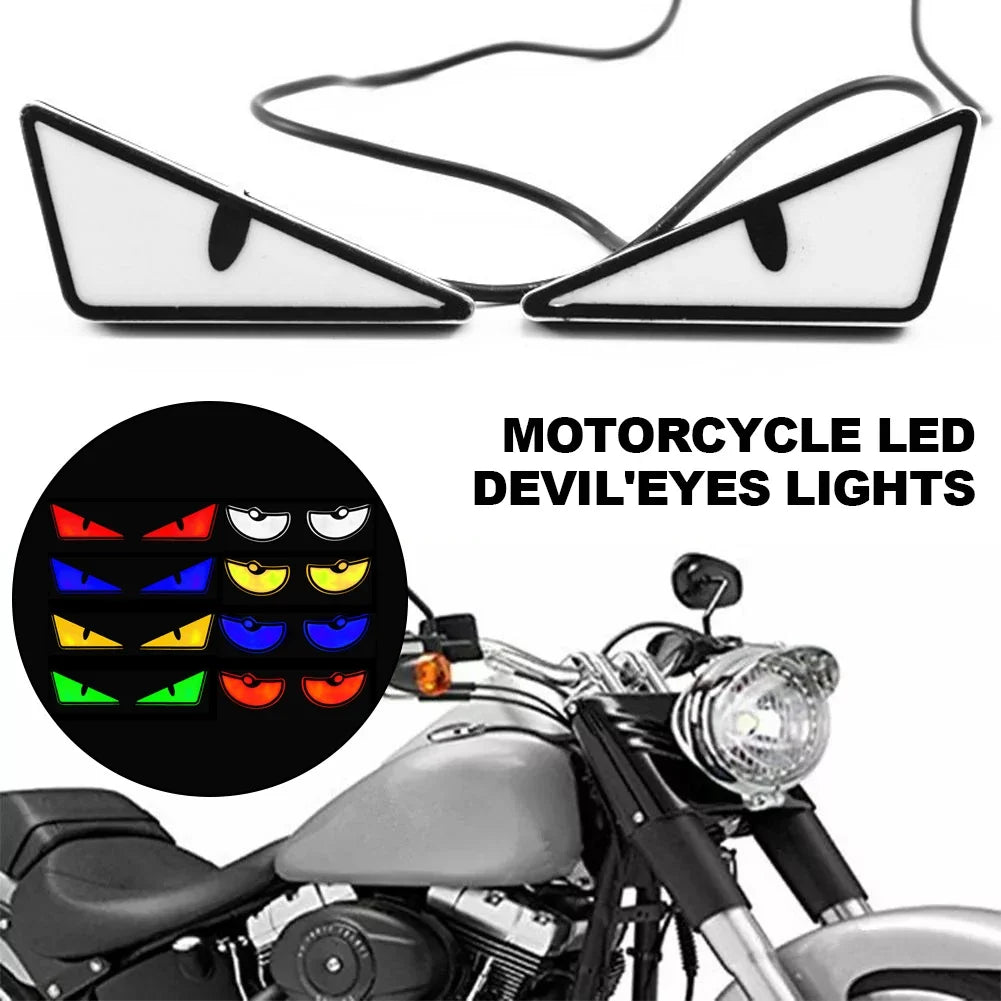 2PCS Motorbike Triangle Devil's Eye Pair Flash Light Modification Winking Eye Animation Led Display Motorbike Accessories