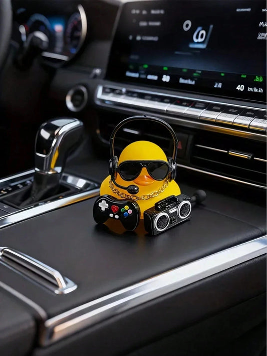 Decoração de Console Central de Carro com Pato Amarelo - Pato Amarelo Estiloso - Acessórios de Interior para Carros, Decoração para Entusiastas de Automóveis