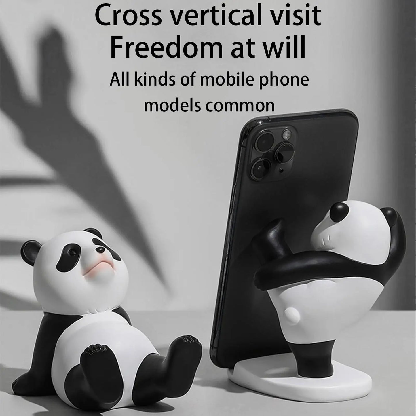 Suporte de Celular Universal Criativo em Forma de Panda para Decoração de Mesa de Escritório em Casa