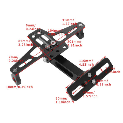 Suporte para placa de matrícula traseira de motocicleta, feito de liga de alumínio, acessório universal para motocicletas, peças para modificação de motocicletas.