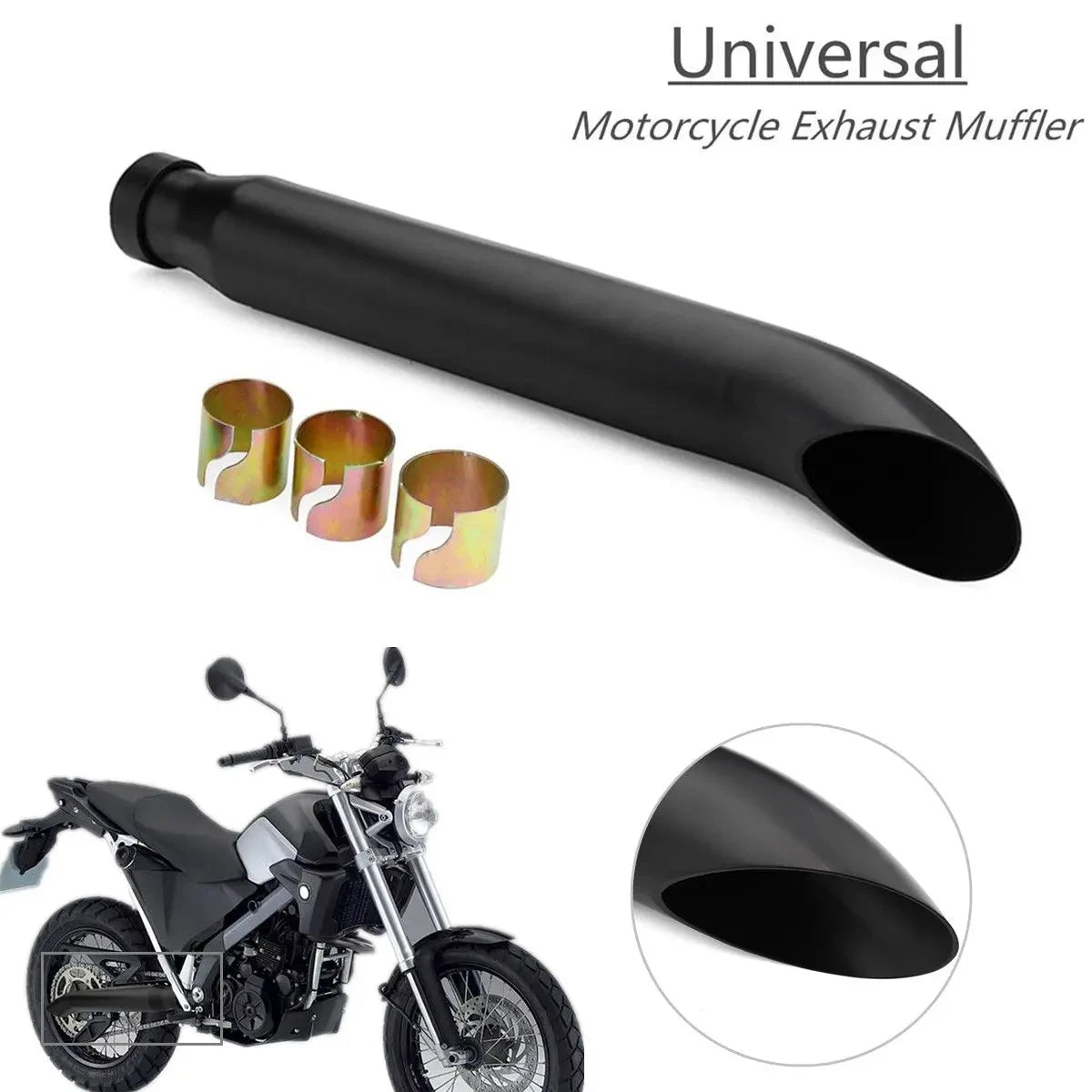 Silenciador de escapamento universal para motocicleta, retrô, vintage, clássico, galvanoplastia, escape moto para cg125 sr400 cb500 vt500 cm300 500 cafe