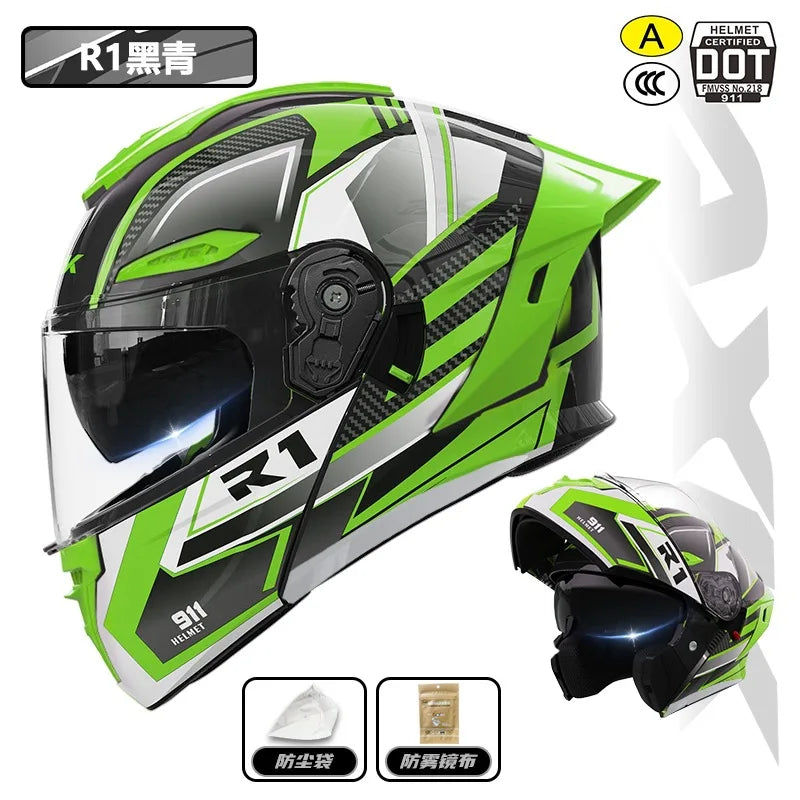 Capacete de motocicleta com certificação 3C&DOT, masculino e feminino, modular, quente para o inverno, quatro estações, capacete de segurança para scooter elétrica