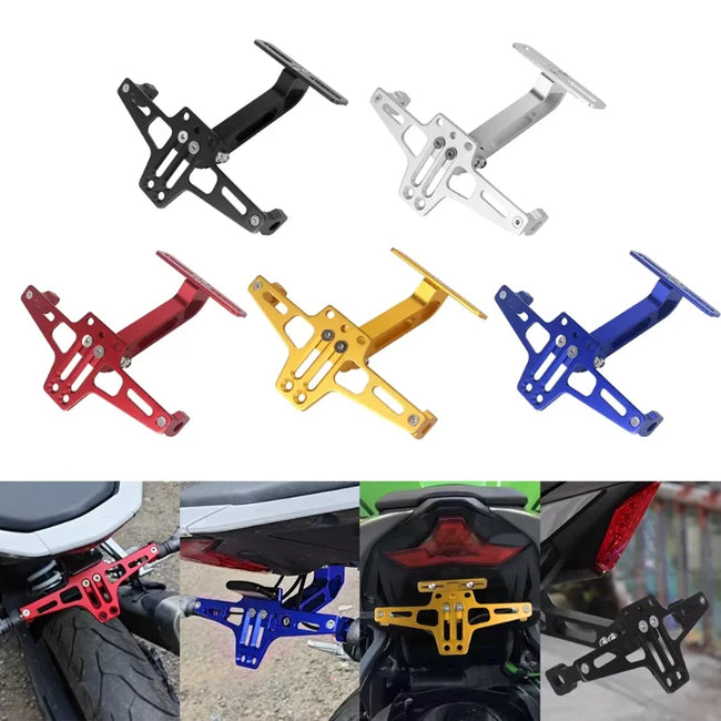 Suporte para placa de matrícula traseira de motocicleta, feito de liga de alumínio, acessório universal para motocicletas, peças para modificação de motocicletas.