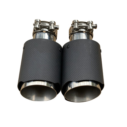 1pc automotivo universal de aço inoxidável tubo escape silenciador fibra carbono guarnição tubo cauda ponta escape