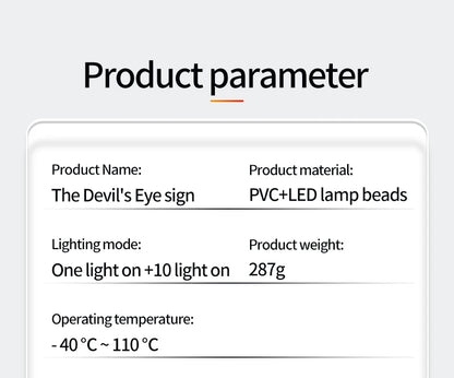 Luz LED RGB Olho do Diabo, 11 Modos, à Prova d'Água, Luz Traseira para Janela, Lâmpada Decorativa Universal para Veículos com Modos de Flash.