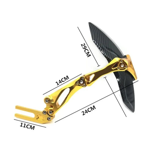 Para-lama Traseiro Ajustável CNC Craft para Motocicleta 3ª Geração, Imitação de Fibra de Carbono, Liga de Alumínio, Para-lama de Roda Traseira