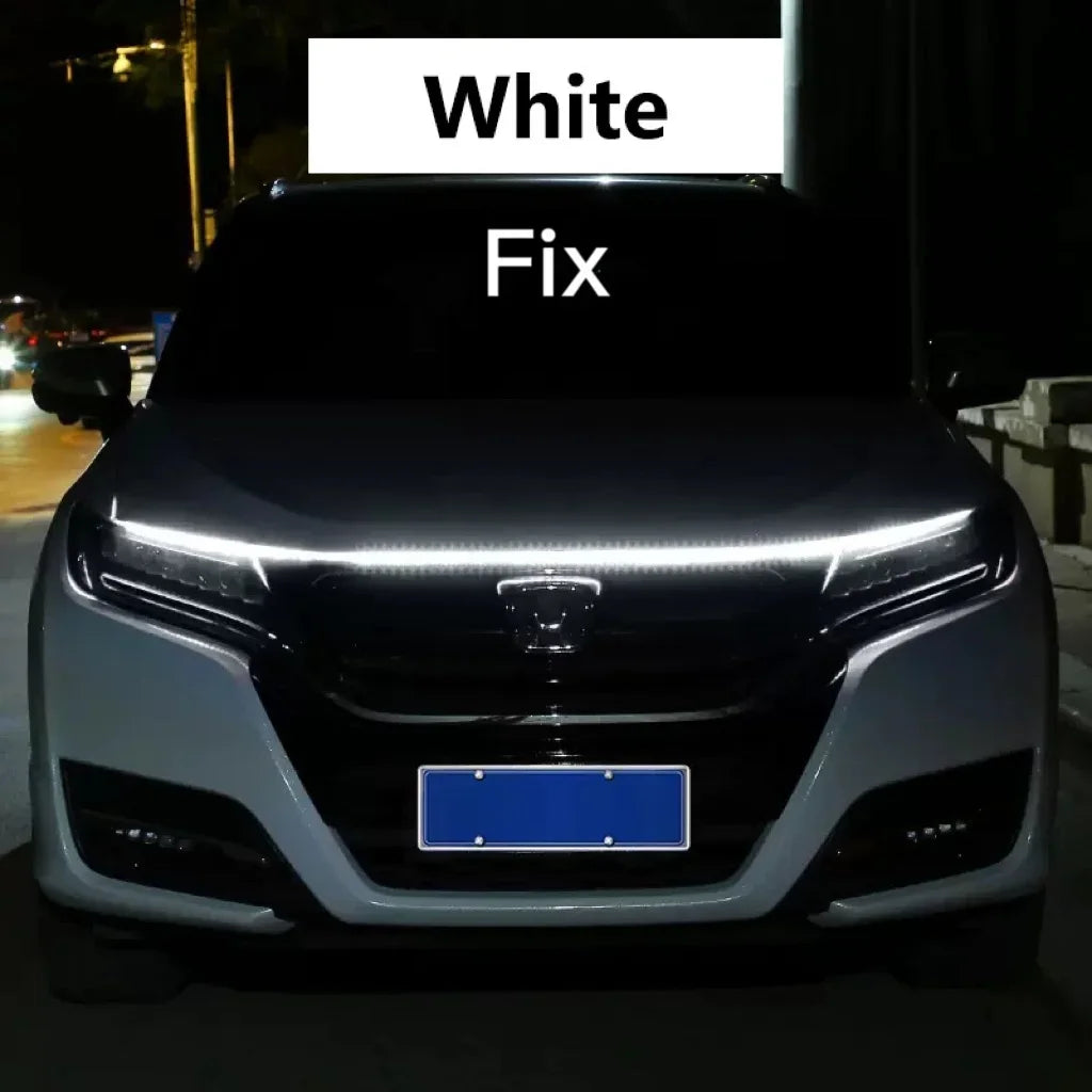 LED  Car Daytime Running Light DRL With Turn Signal Lamp Car Hood Decorative Light Strip With Start Scan Meteor Dynamic 12V New
