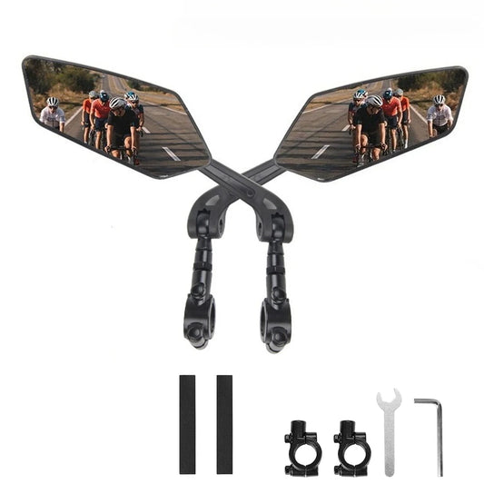 Bicicleta Retrovisor Bicicleta Ajustável 360 °   Girar espelho grande angular bicicleta de estrada guiador espelhos retrovisores acessórios da bicicleta