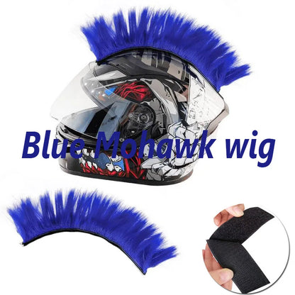 Personalidade criativa motocicleta capacete elétrico decoração mohawk peruca de cabelo moto capacete acessórios adesivos estilo cosplay