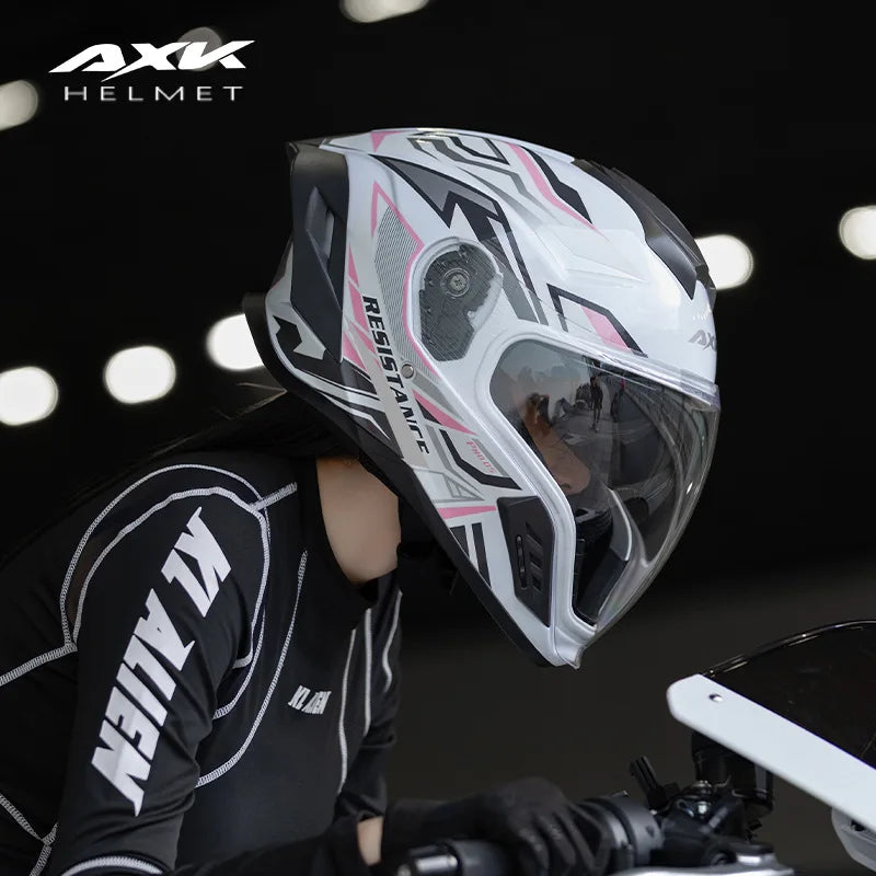 Capacete de Motocicleta Integral Certificado DOT para Todas as Estações com Design para Beber Água, Masculino e Feminino, para Pilotagem de Inverno