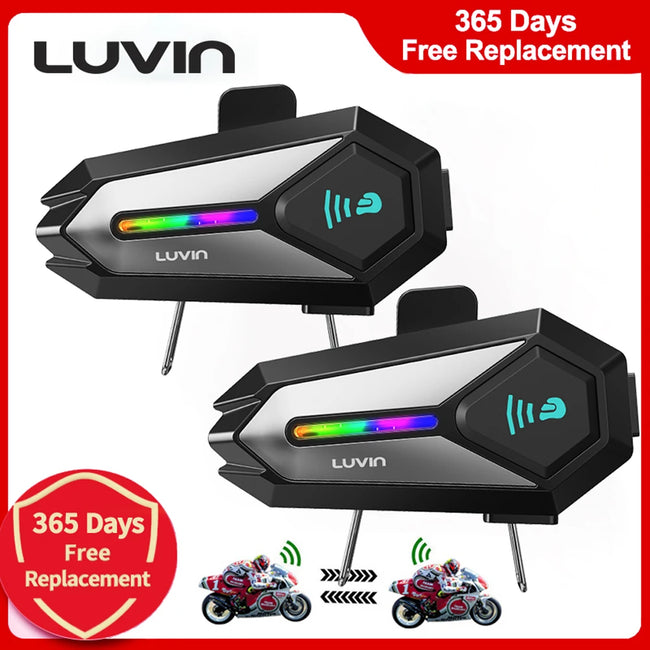 Luvin-G8 Motocicleta Capacete Bluetooth Intercom Headset, impermeável sem fio Interphone, Handsfree Chamada Headphone