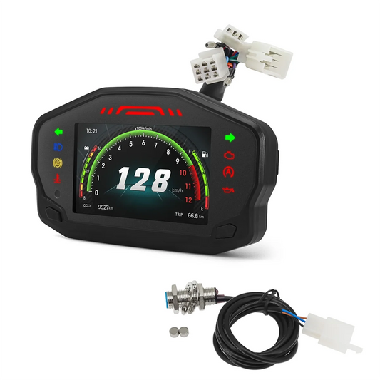 Y79A_AD Universal Motocicleta Painel Tacômetro LCD Digital 12000rpm Velocímetro para 2-4 Cilindros Odômetro