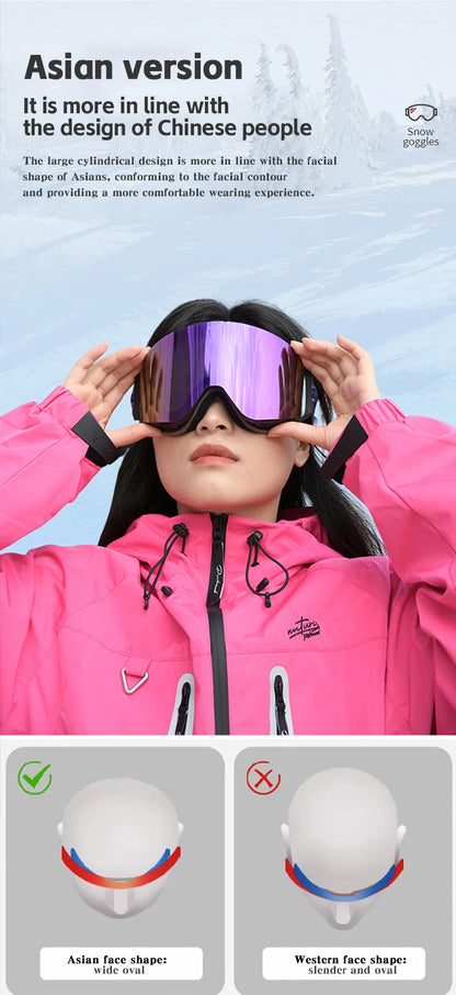 Óculos de Esqui Magnéticos Karos, Dupla Camada, Antiembaçantes, Proteção UV400, Óculos para Homens e Mulheres, Snowboard, Snowmobile, Óculos para Esportes de Inverno