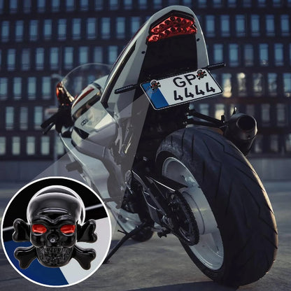 4 Parafusos de Placa de Matrícula com Caveira, Decoração Gótica de Caveiras para Carro, Moto, Caminhão, Veículo