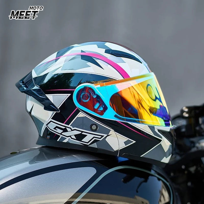 Capacetes integrais aprovados pelo DOT, equipamento de proteção para motociclistas, capacete flip-up para homens e mulheres, viseira dupla para motocicleta