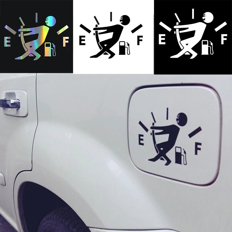 1 pçs engraçado adesivo de carro puxar ponteiro do tanque combustível para carro completo vinil adesivo reflexivo decalque carro auto decoração exterior acessórios