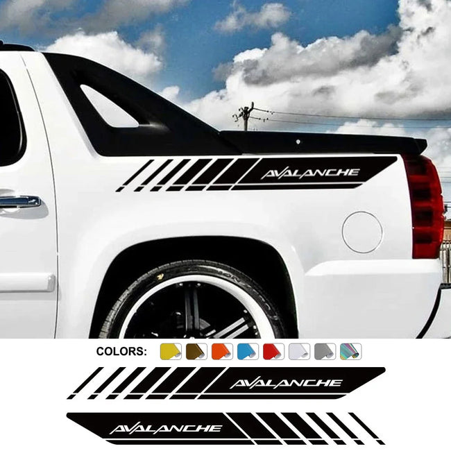 Pickup Traseiro Trunk Side Decalques para Chevrolet Avalanche, Adesivos de carro, Caminhão Gráficos, Vinyl Film Decor Cover, Auto Tuning Acessórios