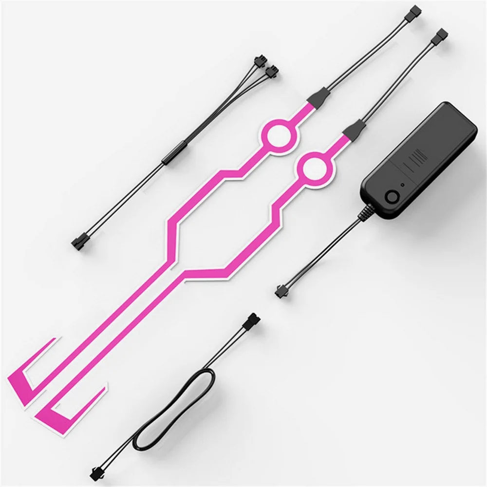 A Pair Motorcycle Helmet Capacete De Moto Light Riding Signal EL Strip Kit Bar DIY Helmet Led Strip Reflector Cold Light Fil