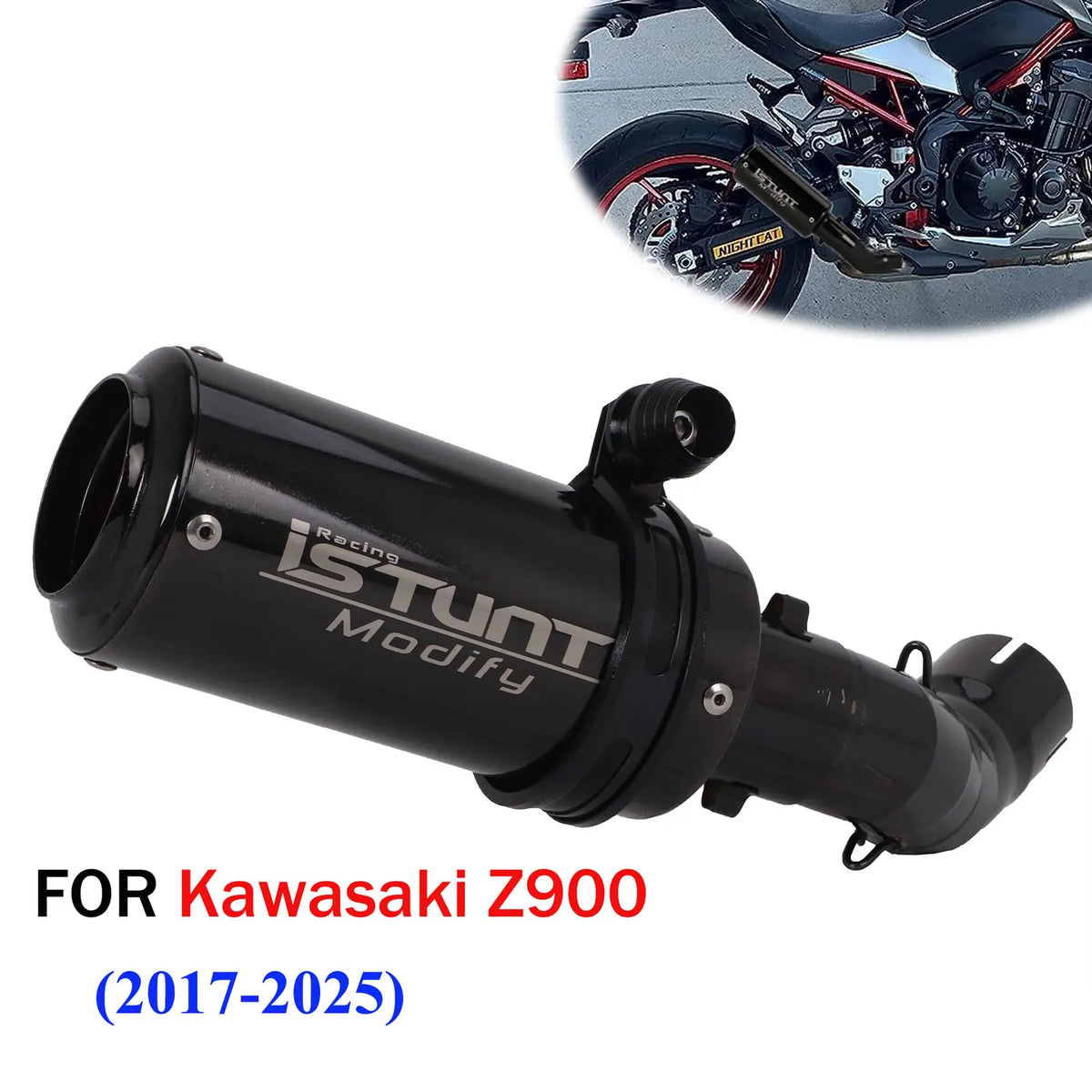 Ponteira de Escape Slip-On para Kawasaki Z900 Z900E Z900 A1 A2 2017-2026, Silenciador e Tubo Intermediário de Escape para Motocicleta Z900