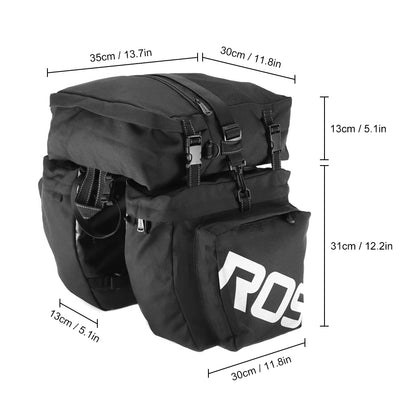 Multifunções Mountain Bike alforjes, Pannier bicicleta, Traseiro Saco Tronco, Capa de Chuva Impermeável, Estrada MTB, 3in 1