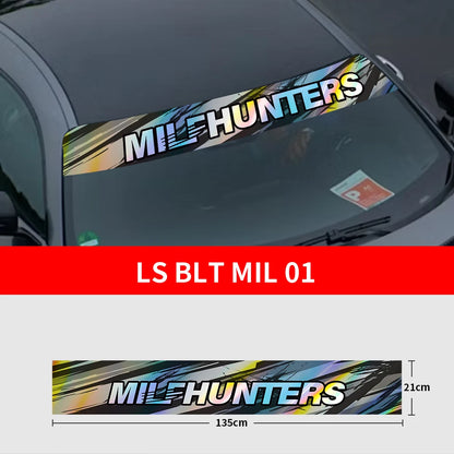 Milfunters carro decorativo à prova dwaterproof água pára-brisa dianteiro personalizado criativo adesivos carro diy moda novo estilo decalque