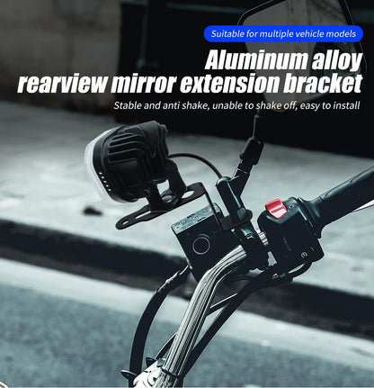 1/2 pçs motocicleta led spotlight monta suporte de extensão espelho retrovisor dianteiro liga alumínio em forma de z suporte do farol
