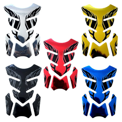 1pc Motocicleta Tankpad Adesivo Fishbone 3D Tank Pad Adesivos Oil Gás Protector Cover Decoração Flame Motocicleta Acessórios