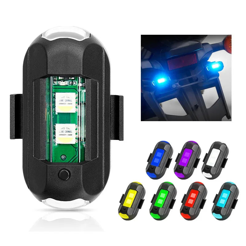 Luz estroboscópica universal para motocicleta, lâmpada de aviso usb para carro, led, anti-colisão, drone, voo noturno, mini luz de sinal piscante