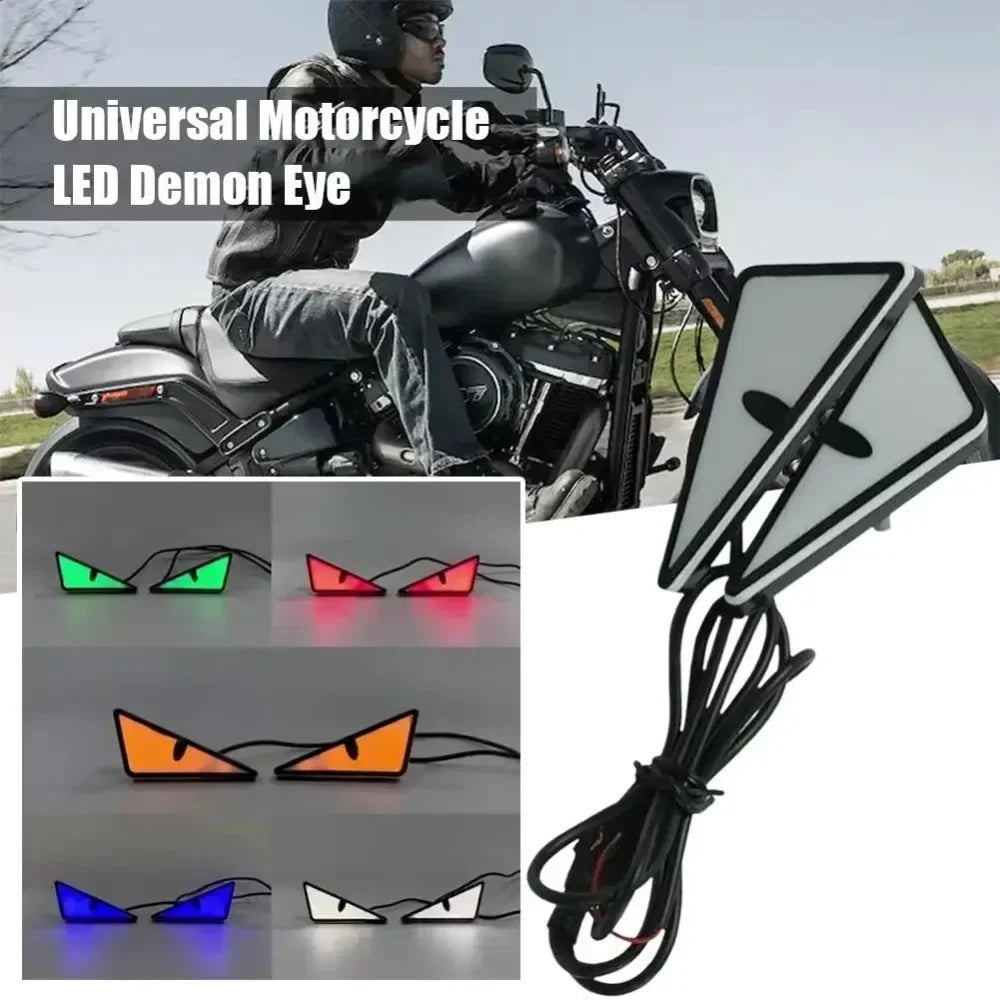 2Pcs LED Devil Eyes Light Demon Eyes Headlight Motorcycle Mini Turn Signal Flasher Tail Lamp Auto Decoration Lights Accessories