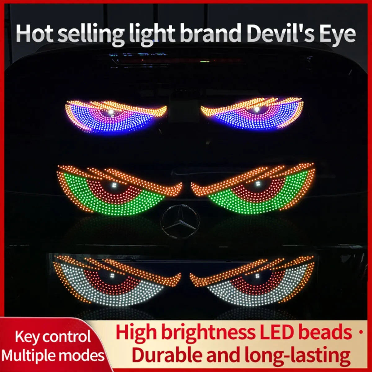 Luzes LED Dinâmicas para Carro e Caminhão, Painel de Exibição na Janela Frontal e Traseira, Lâmpada de Sinalização Decorativa e de Advertência para Estilo Automotivo