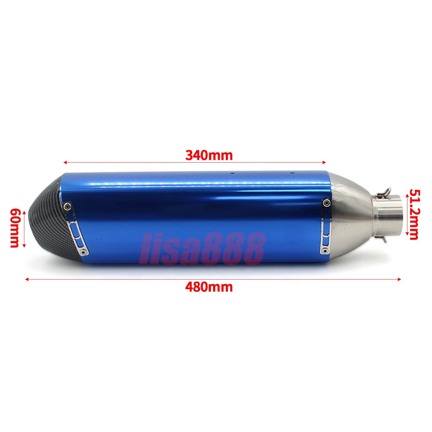 51mm comprimento universal 470mm entrada da motocicleta fmf 4t silenciador de escape tubo fuga moto com db assassino escapa para moto