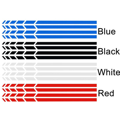Espelho Retrovisor Side Adesivo, Vinyl Stripe Emblema, Decalque do carro, Acessórios de Decoração do carro, Preto, Branco, Vermelho, Azul, 20x0.7cm, 4pcs por conjunto
