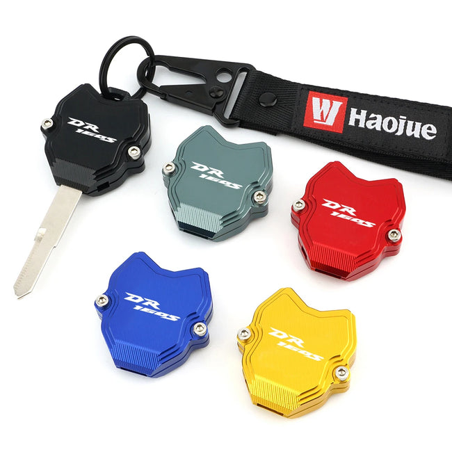 Para haojue dr160s motocicleta cnc alumínio acessórios caso chave capa protetora & bordado chaveiro anel