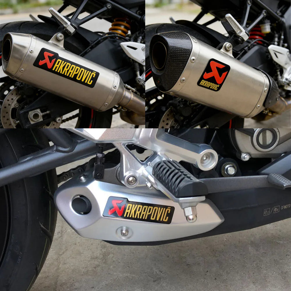 Adesivos de Metal para Escapamento de Motocicleta Akrapovic, Emblemas de Alumínio, Decalques de Logotipo para Silenciador de Moto, Acessórios para Motocicletas