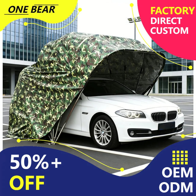 Carport Dobrável Automático Personalizado de Qualquer Tamanho, Abrigo Impermeável para Carros, Garagem Móvel, Abrigo Externo para Estacionamento, Tecido Oxford Durável